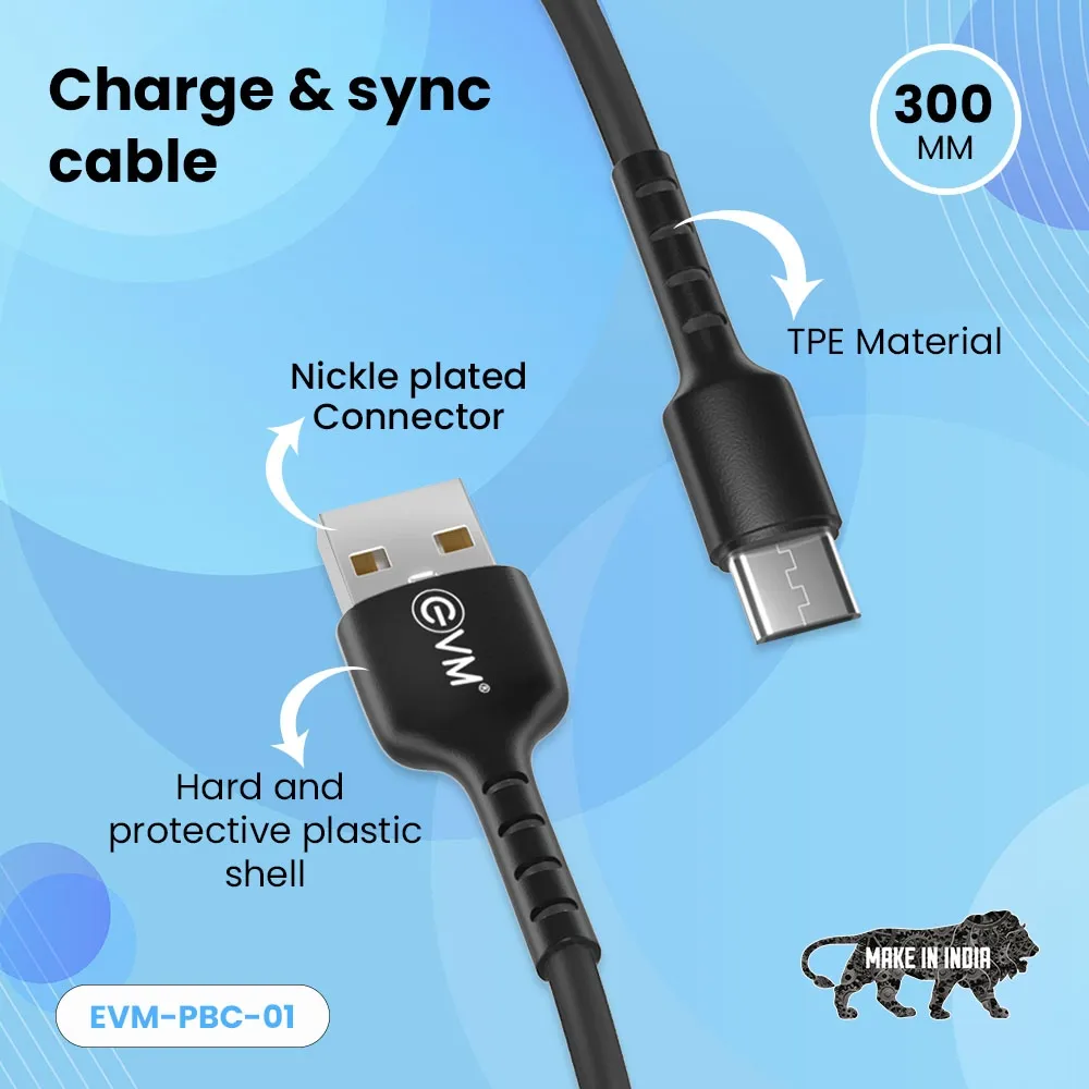 EVM Micro USB Power Bank Cable (300mm length) EVM-PBC-01-B view 3